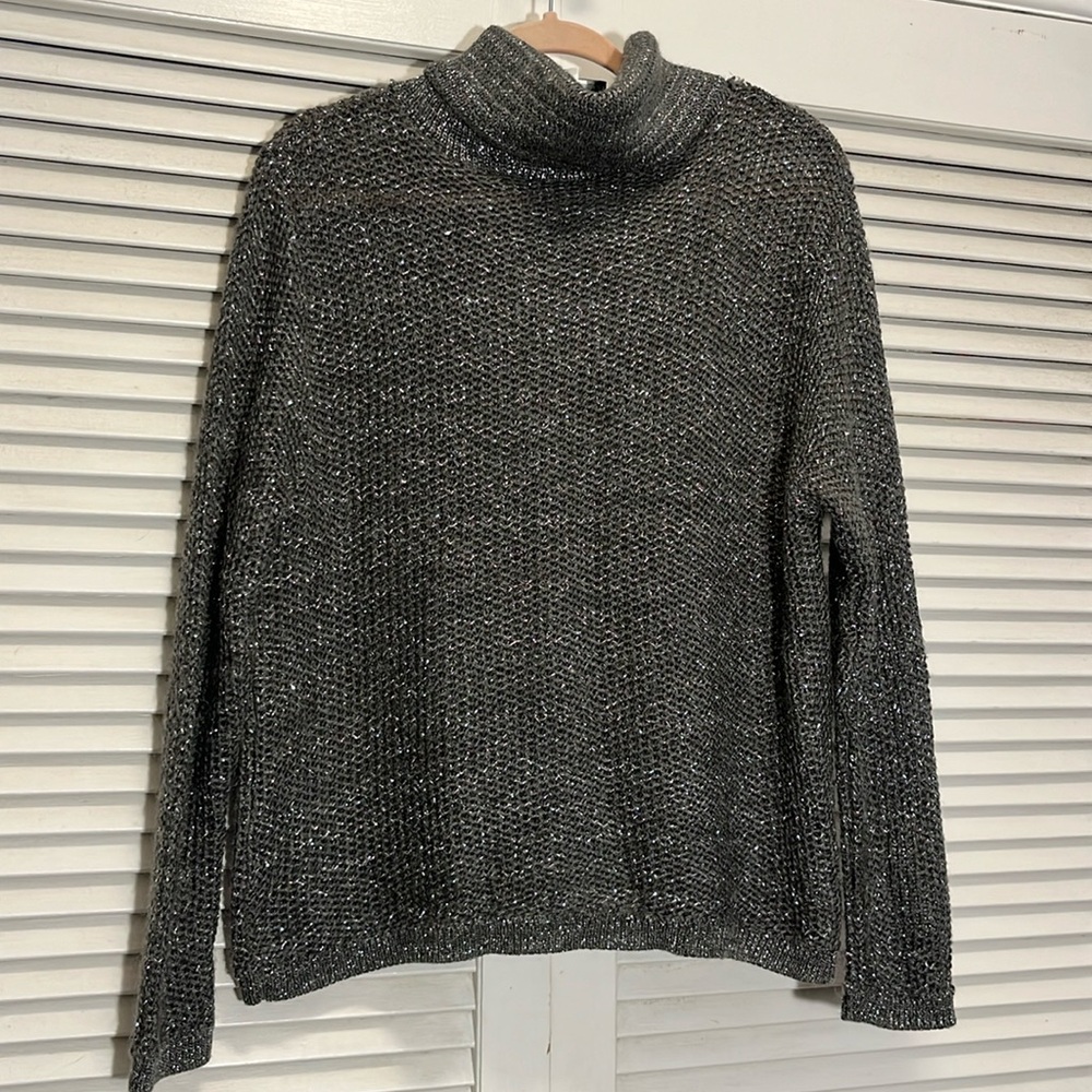 Diane Von Furstenberg Gray Turtleneck Sweater